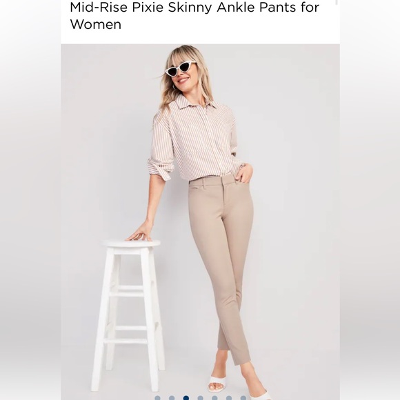 Old Navy Mid Rise Pixie Skinny Ankle Pants - Picture 2 of 7